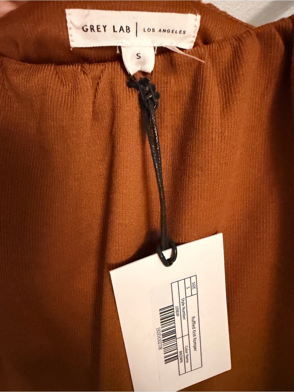 GREY LAB Rust-Tone Layered Ruffle Spaghetti Strap Romper - Picture 4 of 4